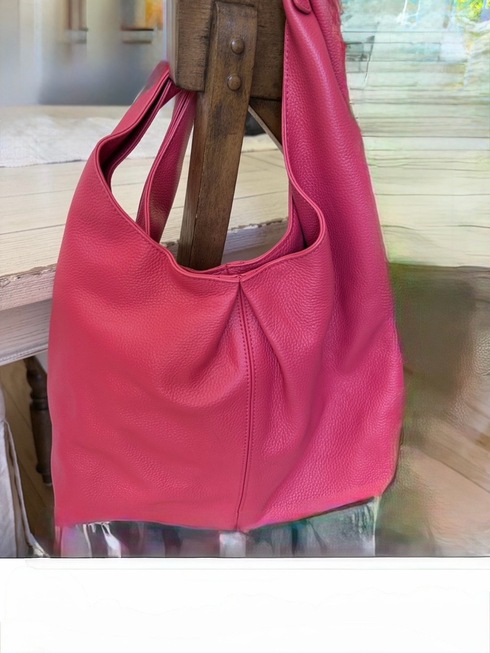 Laggo Women's Large Pink Leather
Shoulder Bag